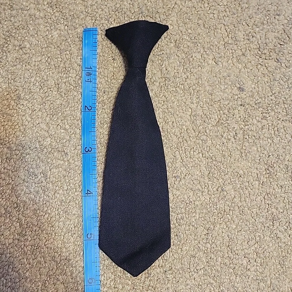 Boys black clip on tie